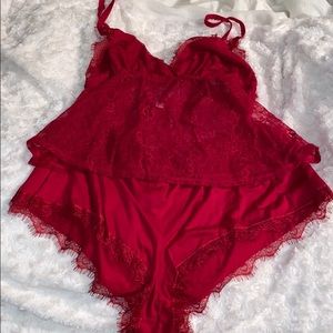 Red two piece pajamas/nightie